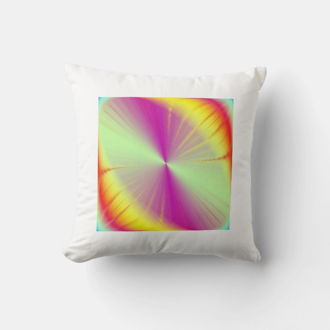 Rainbow Abstraction Throw Pillow (Front)