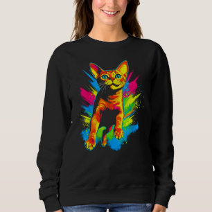 Rainbow Abyssinian Cat Sweatshirt