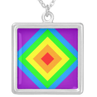 Rainbow Acid Diamond Silver Plated Necklace