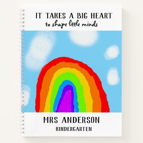 Rainbow Add Your Own Art Teacher Appreciation Notebook