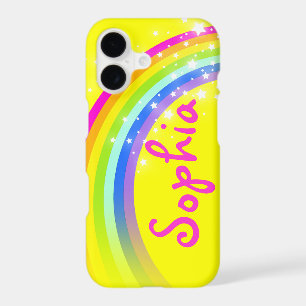 Rainbow add your own name yellow iphone case