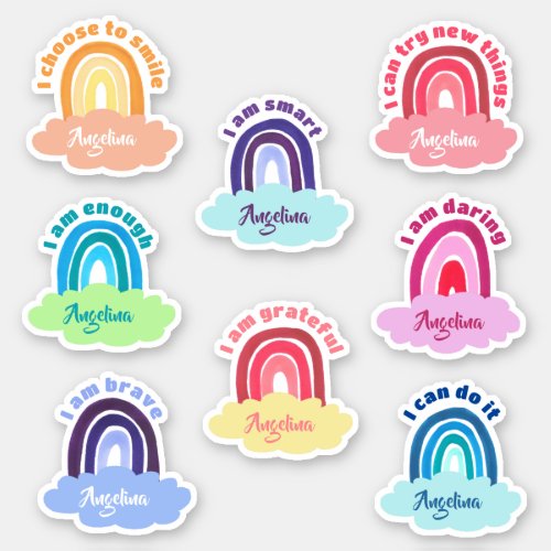 Rainbow Affirmation Name Custom_Cut Vinyl Sticker