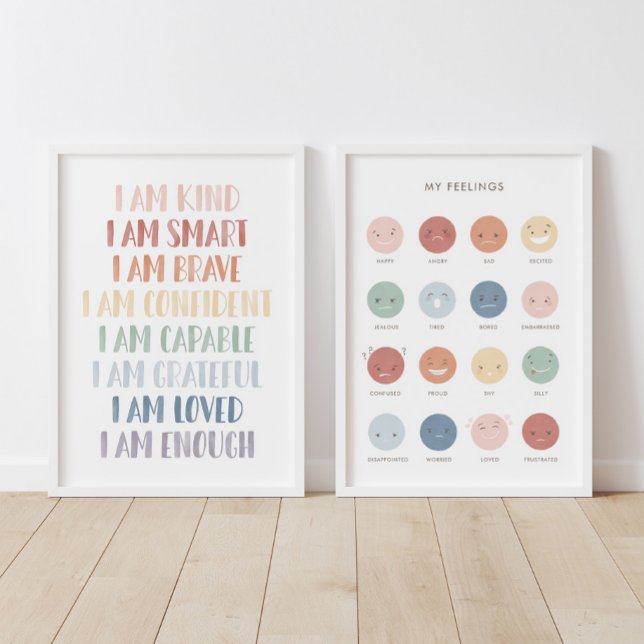 Rainbow Affirmations and Feelings Classroom Decor Wall Art Sets (Creator Uploaded)