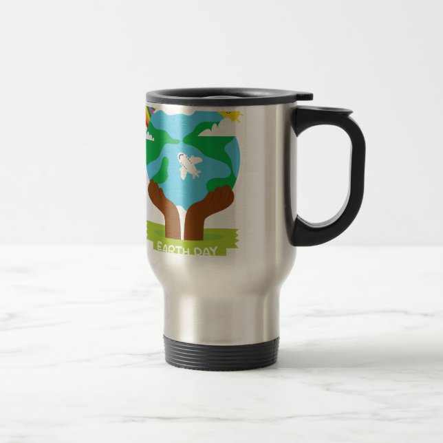 rainbow african Earth Day Travel Mug (Right)