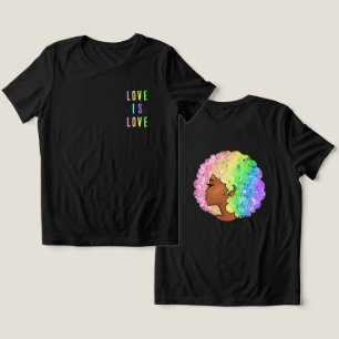 rainbow afro LGBTQ love is love pride black girl  Tri-Blend Shirt