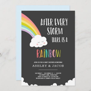 Rainbow After a Loss Boy Baby Shower Invitation