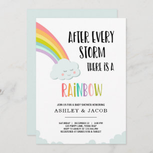 Rainbow After a Loss Boy Baby Shower Invitation