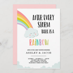 Rainbow After a Loss Girl Baby Shower Invitation