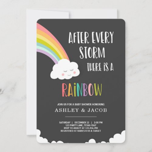 Rainbow After a Loss Neutral  Baby Shower Invitation