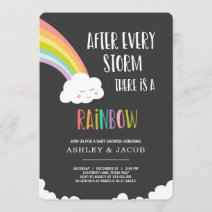 Rainbow After a Loss Neutral Baby Shower Invitation
