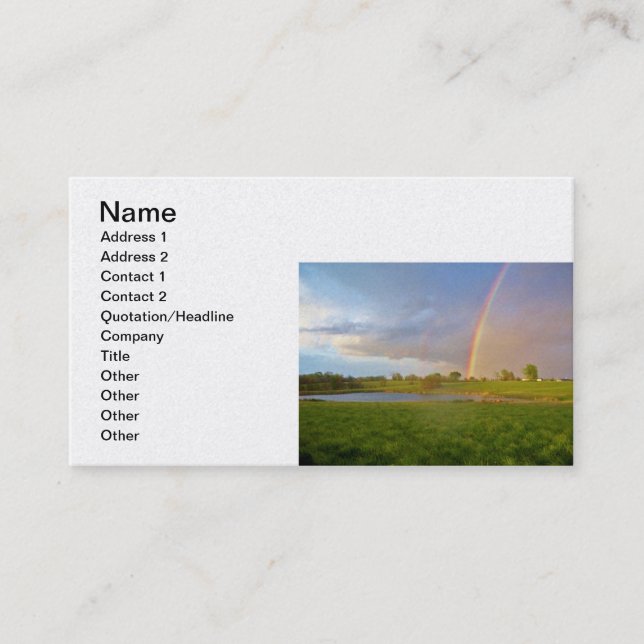 "Rainbow After the Storm" Business Card (Front)
