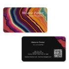Rainbow Agate Marble QR Code Business Card