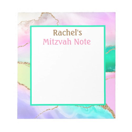 Rainbow Agate Modern Mitzvah Note Girls Notepad