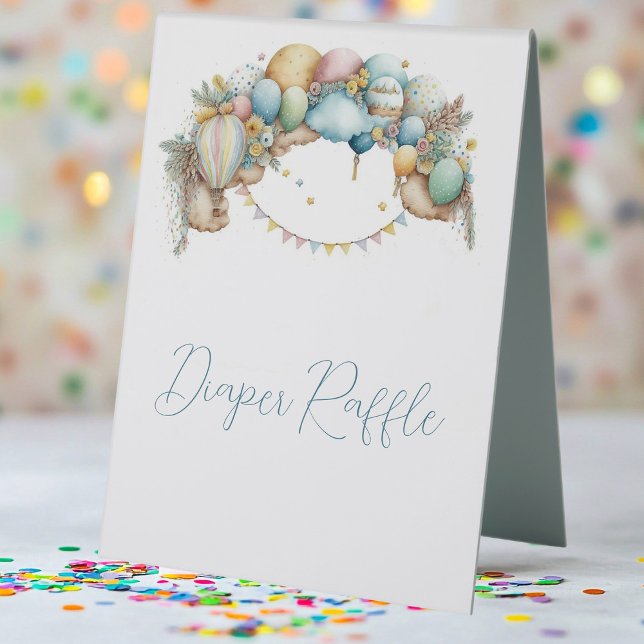 Rainbow Air Balloon Baby Shower  Table Tent (Creator Uploaded)