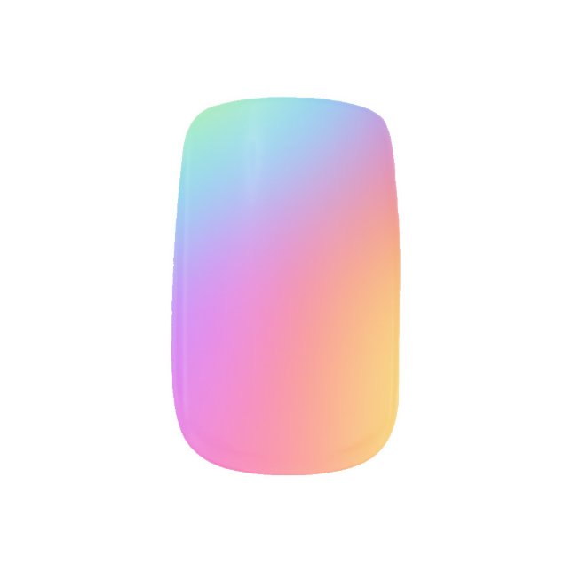 Rainbow Airbrush-Style Gradient Nails Minx Nail Art (Left Thumb)