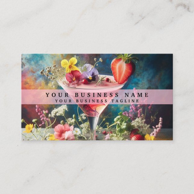 Rainbow Alcohol Drinks Business Card (Front)