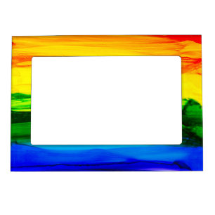 Rainbow Alcohol Ink Abstract Magnetic Frame