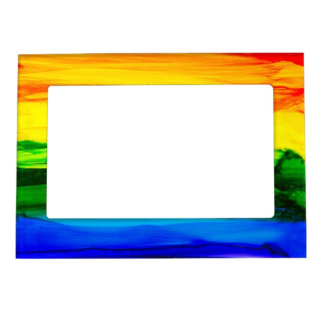 Rainbow Alcohol Ink Abstract Magnetic Frame (Front)