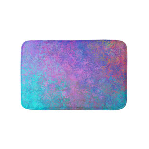 Rainbow Alcohol Ink, Bright Colorful Abstract Bath Mat