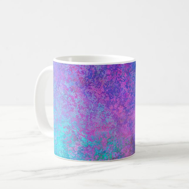 Rainbow Alcohol Ink, Bright Colorful Abstract Coffee Mug (Front Left)