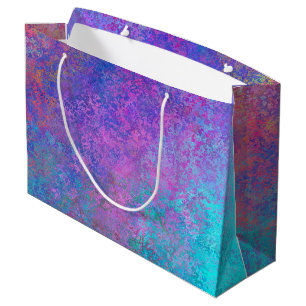 Rainbow Alcohol Ink, Bright Colorful Abstract Large Gift Bag