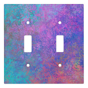 Rainbow Alcohol Ink, Bright Colorful Abstract Light Switch Cover