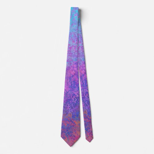 Rainbow Alcohol Ink Bright Colorful Abstract Neck Tie