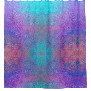 Rainbow Alcohol Ink, Bright Colorful Abstract Shower Curtain