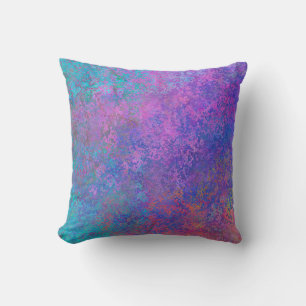 Rainbow Alcohol Ink, Bright Colorful Abstract Throw Pillow