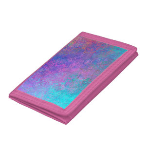 Rainbow Alcohol Ink, Bright Colorful Abstract Tri-fold Wallet