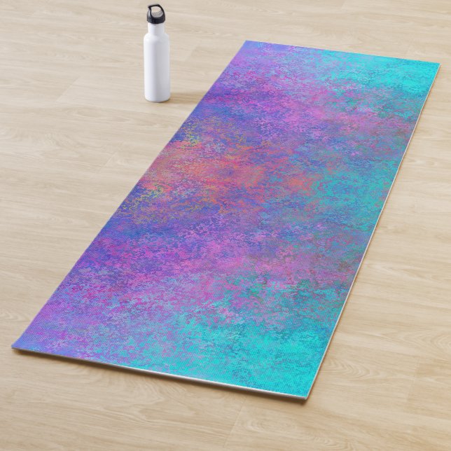 Rainbow Alcohol Ink, Bright Colorful Abstract Yoga Mat (In Situ)
