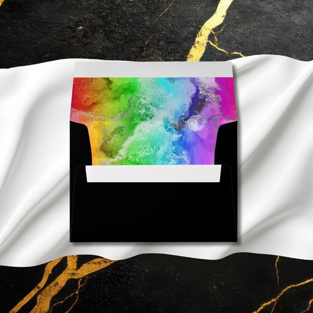 Rainbow Alcohol Ink Watercolor  Envelope (Creator Uploaded)