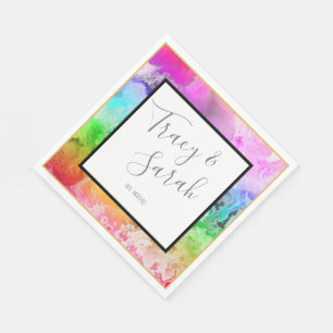 Rainbow Alcohol Ink Watercolor  Napkins