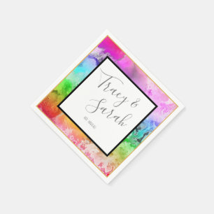 Rainbow Alcohol Ink Watercolor Napkins