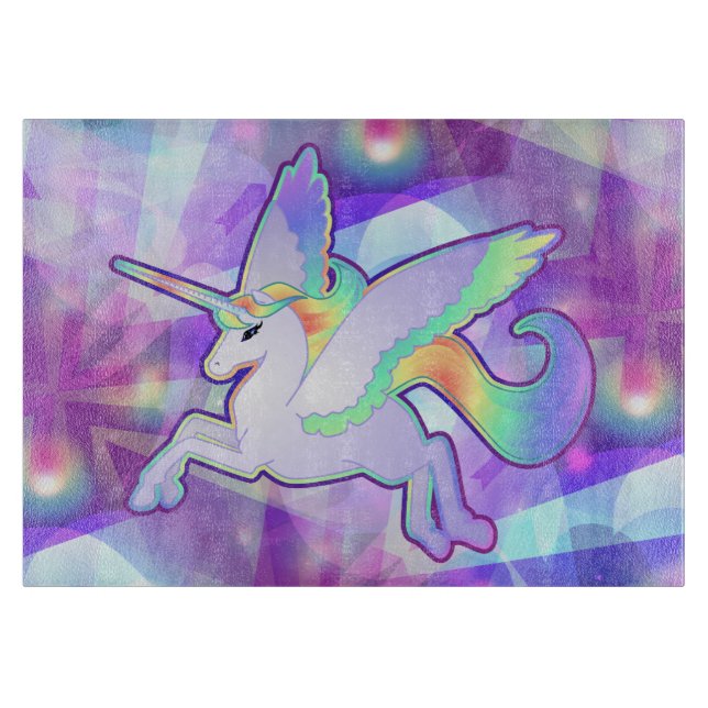 Rainbow Alicorn Cutting Board (Front)