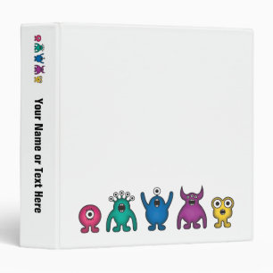Rainbow Alien Monsters 3 Ring Binder