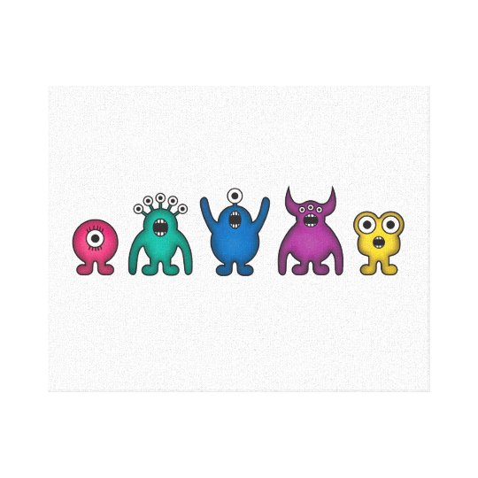 Rainbow Alien Monsters Canvas Print