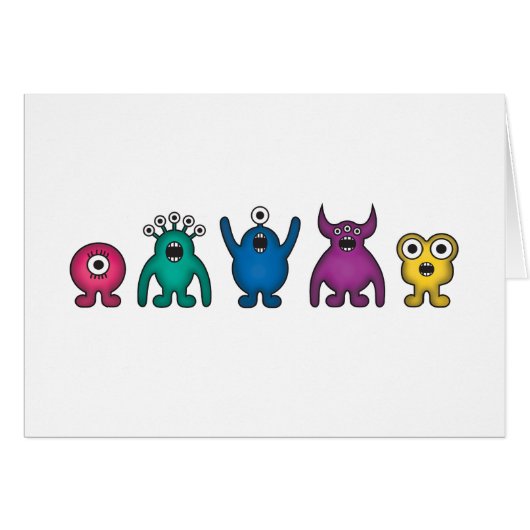 Rainbow Alien Monsters Cards (Front Horizontal)