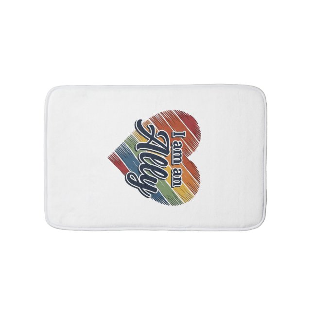 Rainbow Ally Heart Vector Shirt Design_1 Bath Mat (Front)