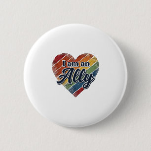 Rainbow Ally Heart Vector Shirt Design_1 Button