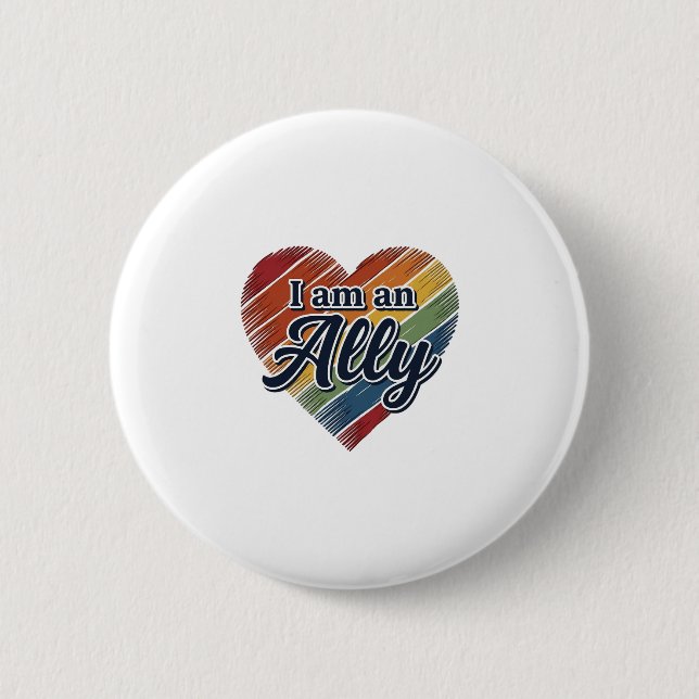 Rainbow Ally Heart Vector Shirt Design_1 Button (Front)