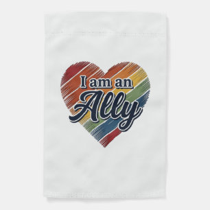 Rainbow Ally Heart Vector Shirt Design_1 Garden Flag
