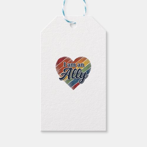 Rainbow Ally Heart Vector Shirt Design_1 Gift Tags