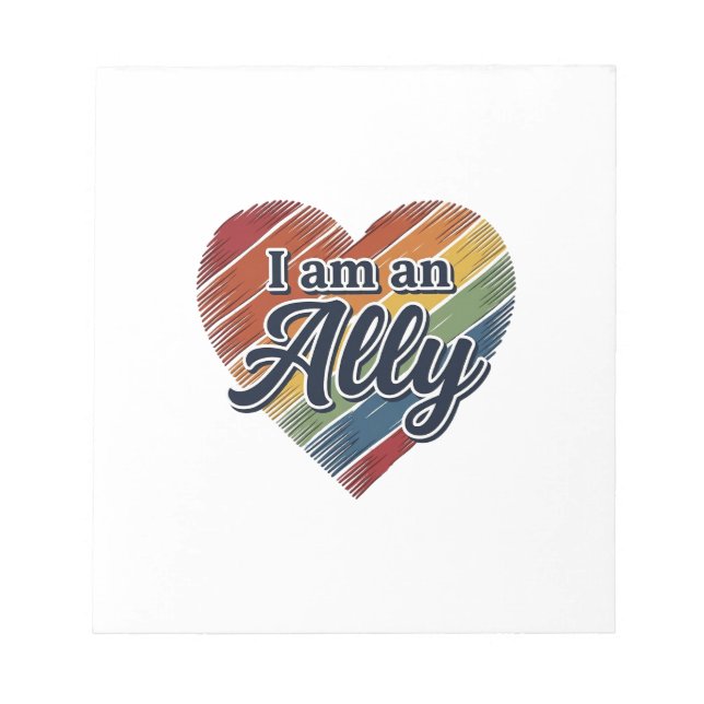 Rainbow Ally Heart Vector Shirt Design_1 Notepad (Front)