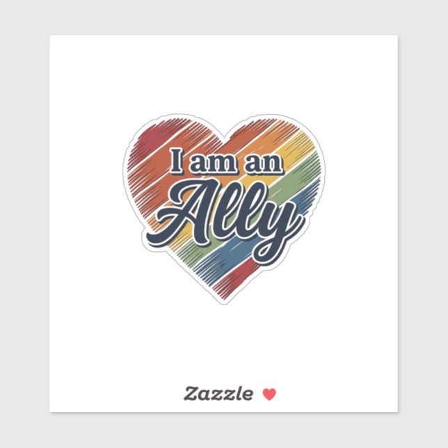 Rainbow Ally Heart Vector Shirt Design_1 Sticker (Sheet)