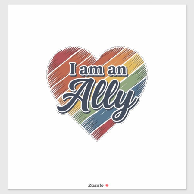 Rainbow Ally Heart Vector Shirt Design_1 Sticker (Sheet)