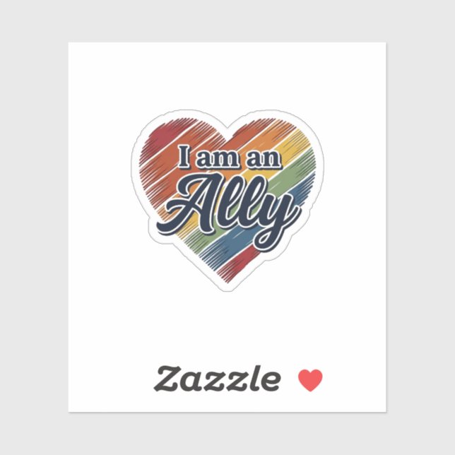 Rainbow Ally Heart Vector Shirt Design_1 Sticker (Sheet)