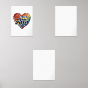 Rainbow Ally Heart Vector Shirt Design_1 Wall Art Sets