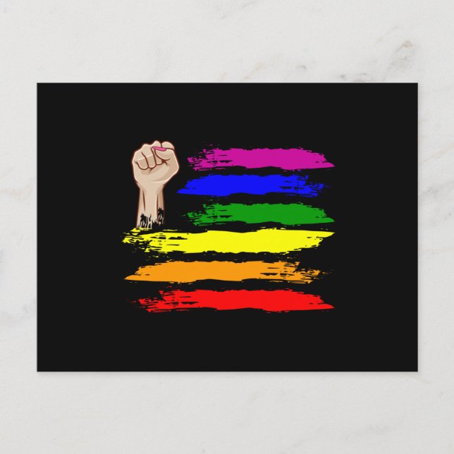 RAINBOW ALLY LGBT Pride Month LGBTQ Rainbow Flag Postcard (Front)