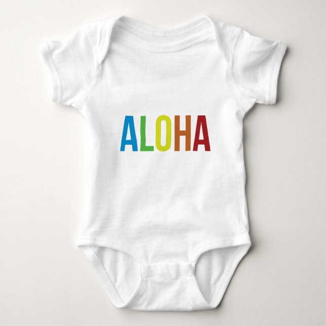 Rainbow Aloha Baby Bodysuit (Front)